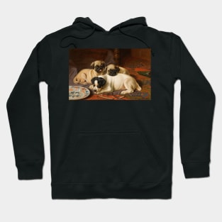 Dinner, Two Pugs And A Terrier by Horatio Henry Couldery Hoodie